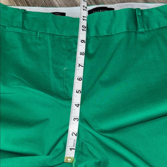 Talbots 14 curvy green dress pants womens work wear Irish St. Patrick’s Day crop - Picture 8 of 9